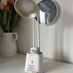 OttLite LED Desk Organizer Lamp 17.25” -Light LED Battery Powered Adjustable Height with White Shade