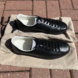 Gucci New Ace Low Top Sneaker (BLACK GG)