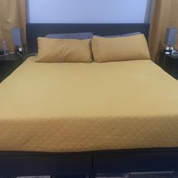 King Sized Bed frame With Storage and Mattress