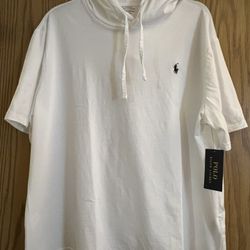 New Men’s XL Polo Short Sleeve Hooded Sweatshirt