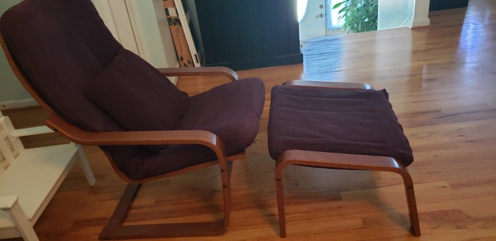 Ikea Poang Armchair and ottoman