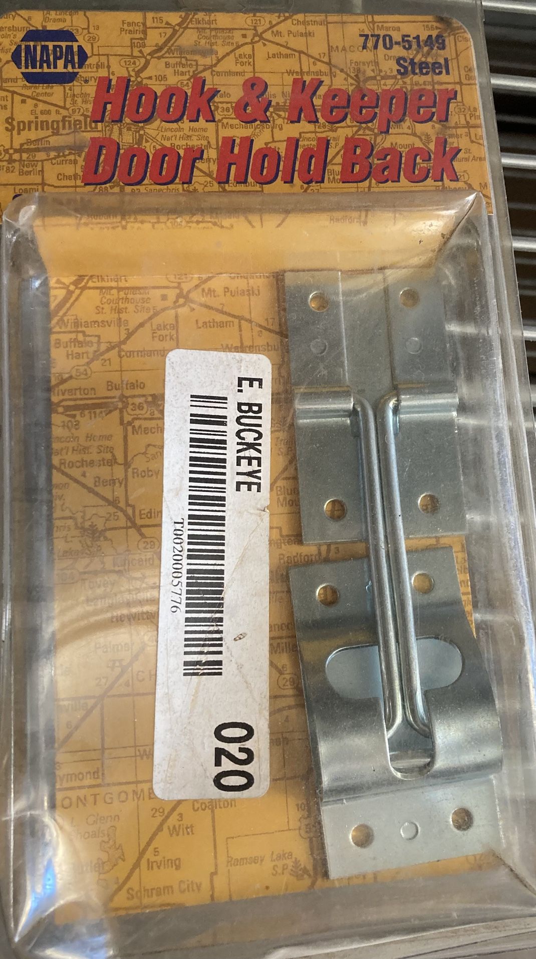 Hook and Keeper Door Hold Back