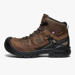 KEEN Utility Men's Targhee 4 Mid Height Composite Toe American Built Waterproof Durable Construction Work Boots