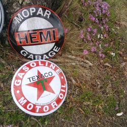 Mopar Hemi Garage or Texaco Gas & Oil Metal Sign.