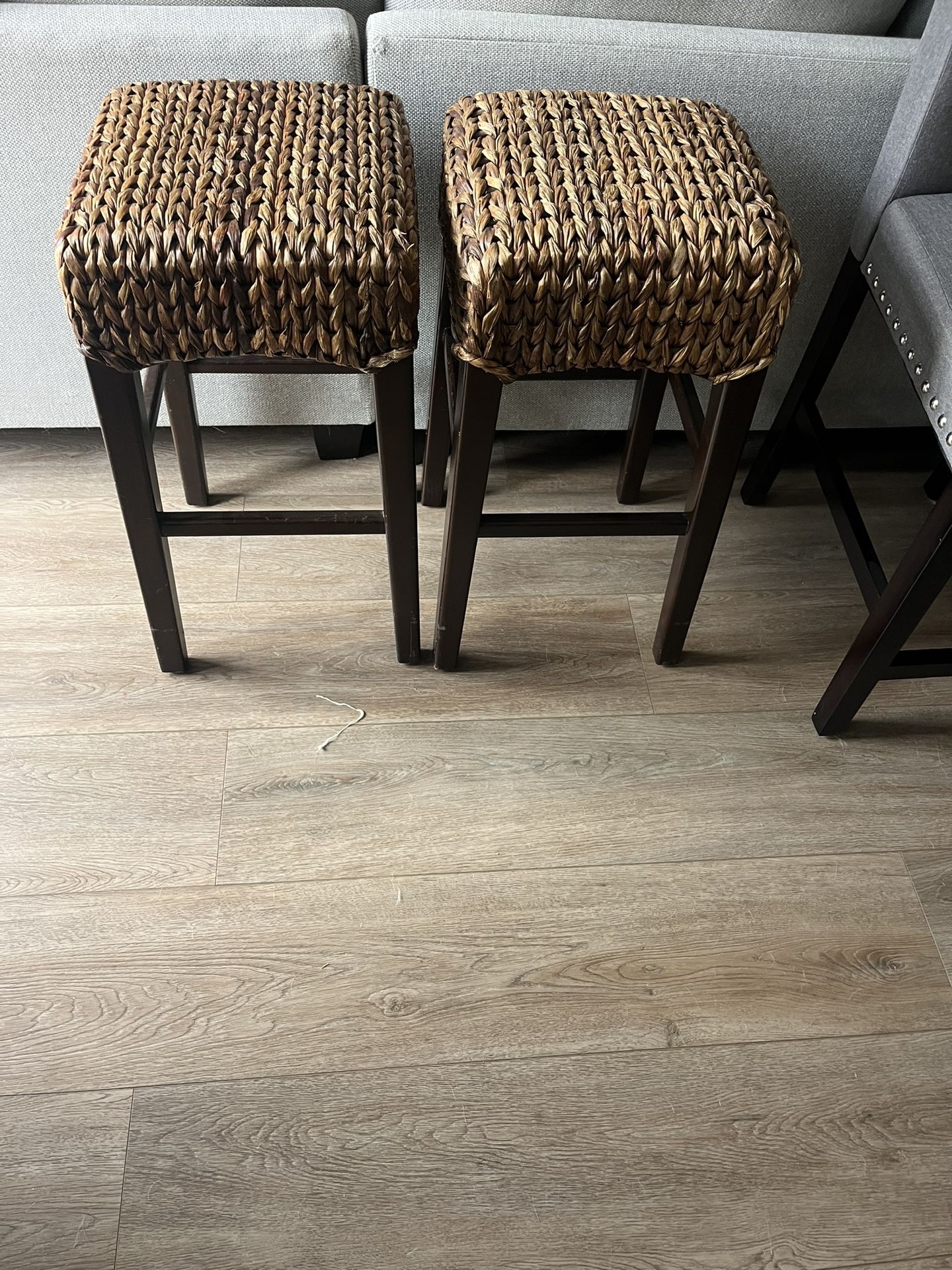 Pair of Pottery Barn Counter Stool 26.5 Inch High Sea Grass