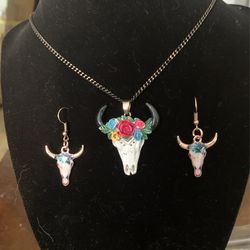 Cowgirl Style Set Necklace And Earrings 
