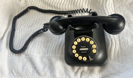 Vintage - black Grand Phone FLASH/REDIAL Touch Button, Retro 1950's