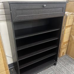 Harding Espresso Shoe Cabinet – 4 Shelves, Brand New! ✨