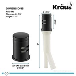 KRAUS Dishwasher Air Gap in Oil Rubbed Bronze, KAG-20RB