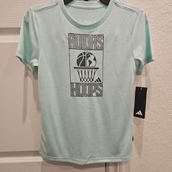 Boy's Adidas 2-Piece Short Set size 7 Light Aqua Gray NWT