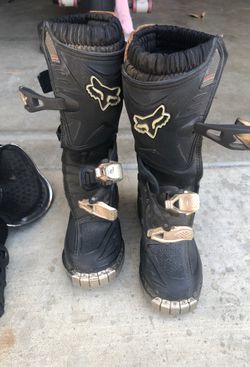 FOX riding boots size K13 and kids SixSixOne chest protector
