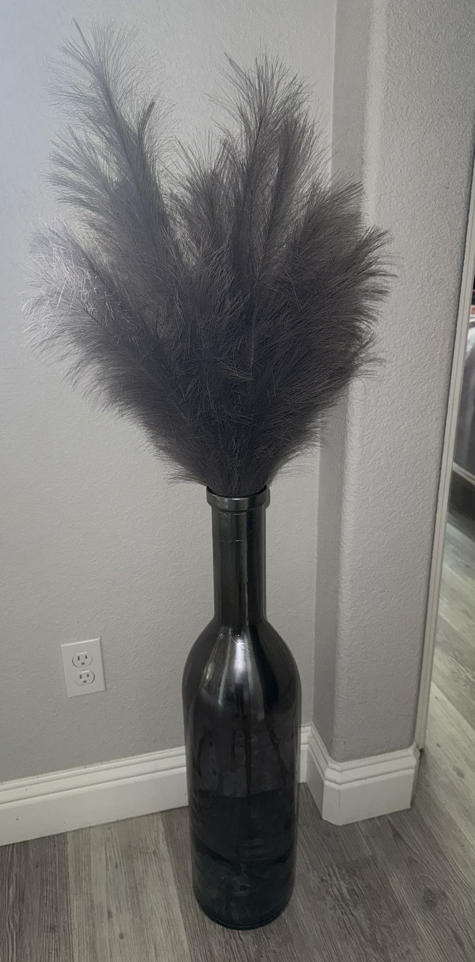 Gray Faux Pampas Grass