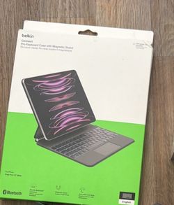 Belkin Pro Keyboard Case w/Magnetic Stand, Backlit Bluetooth Keyboard, Multi-Gesture Controls, Magnetic Apple Pencil Storage Compatibility, & Multimed