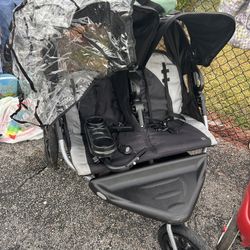 Baby Trend Double Stroller With Rain jacket!!