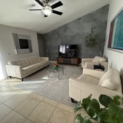 Real Leather Living Room Set