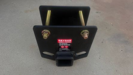 Trailer Hitch 863803 RV Bumper Hitch Receiver Adapter, 2-inch Receiver, Fits 4-inch Square RV Rear Bumpers, Hitch Pin Kit Included