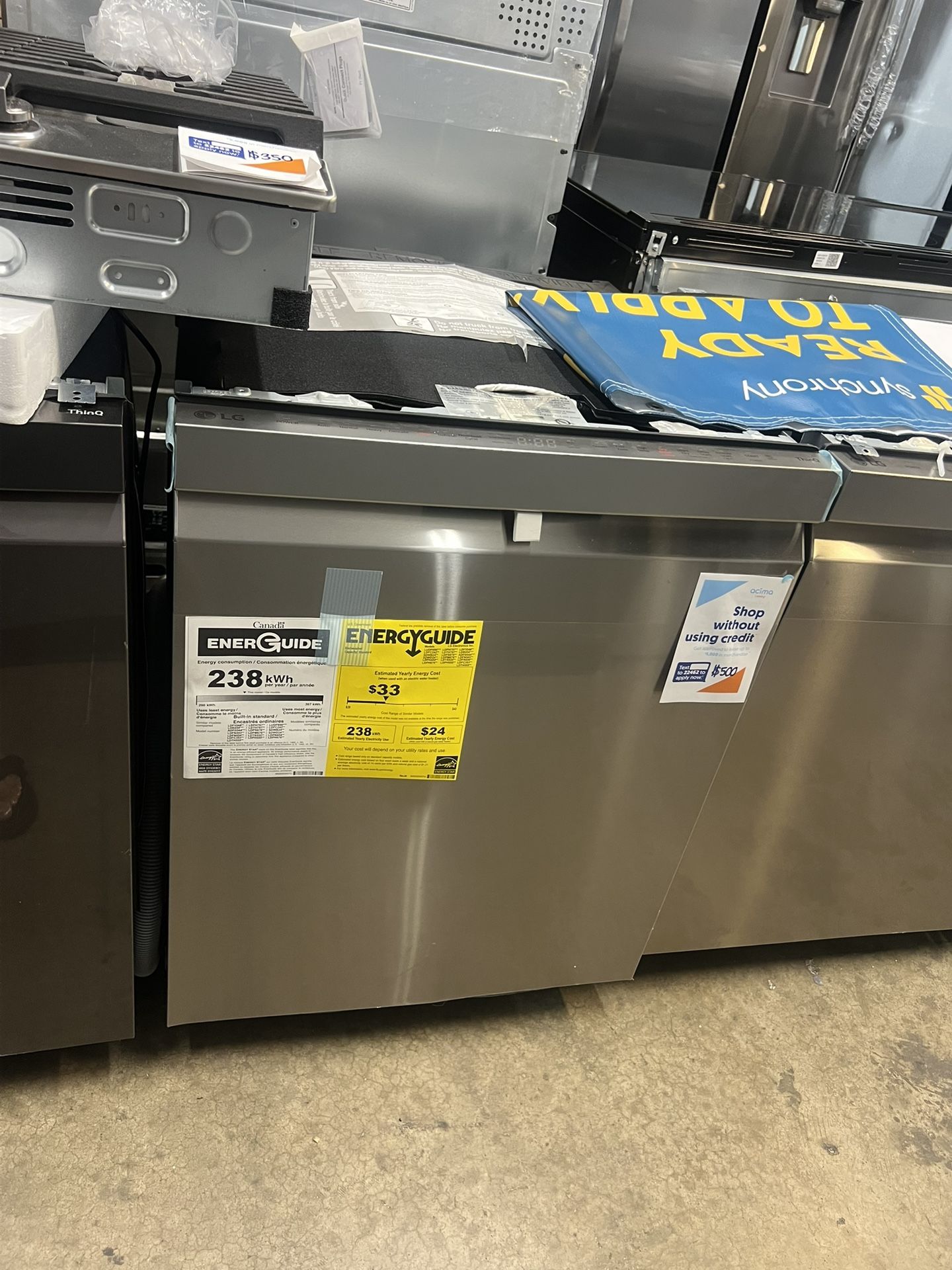 LG ThinQ 24” Wide 3 Rack Dishwasher In Stainless Steel With True Steam