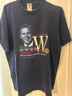 Vintage George W Bush 2004 T Shirt XL Navy Blue Political Presidential Campaign
