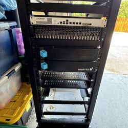 Server Rack With Dell R730XD and Other Items
