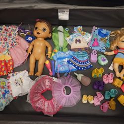 Baby Alive Doll Lot – 2 Dolls, Clothes, Shoes & Accessories