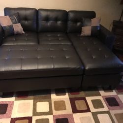 Brand New Bonded Leather Sectional Sofa Couch With Ottoman 