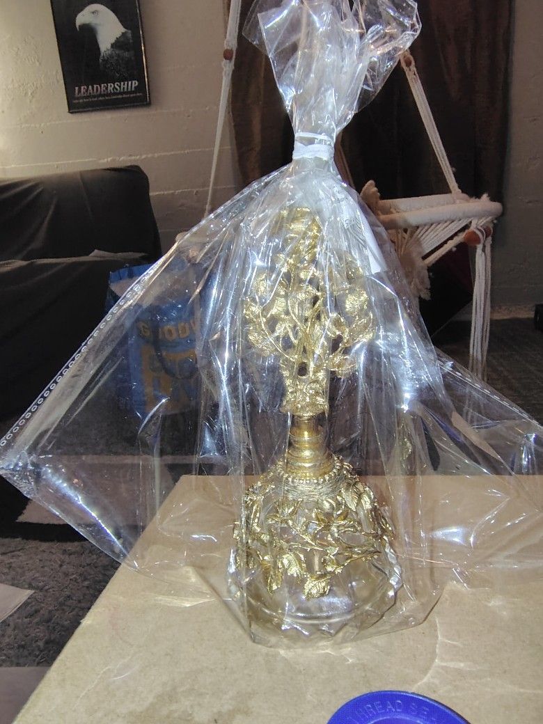 Matson Crystal Roses Gold/ Brass Filigree Perfume Bottle 