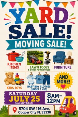 Saturday 7/25/26 Garage Sale