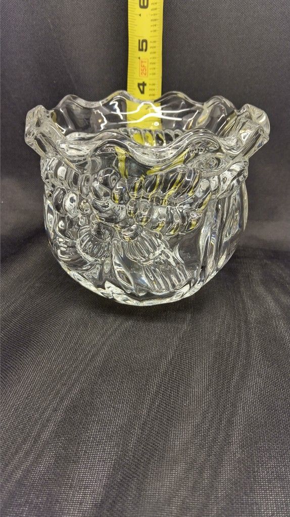 Vintage Lead Crystal Santa Sack Bag By St George Crystals Candy Dish