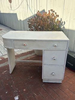 White desk - three storage units