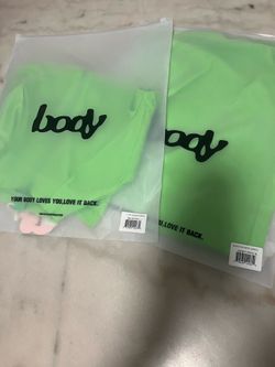 Body Neon Green Zip Top & Mini Skirt Set
