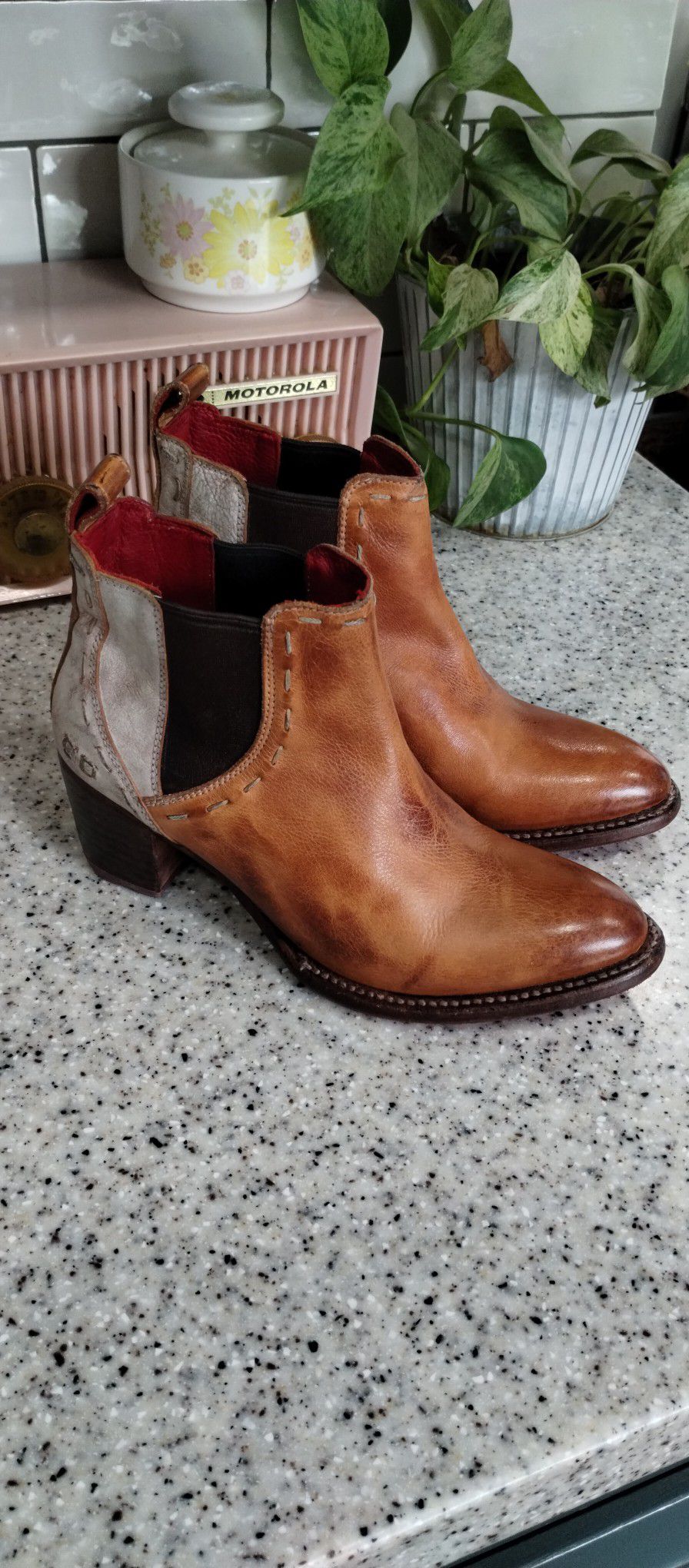 New Bed Stu Leather Ankle Boots Size 6 