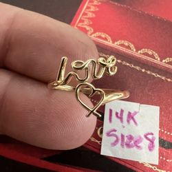 14K Solid Gold Ring For Wedding Size 8
