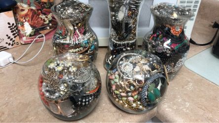 Lot of mixed Jewelry jars- from $30 and up