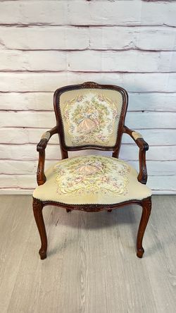 French Louis XV Style Needlepoint Armchair