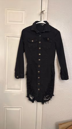Black long sleeve jean dressskirt size small