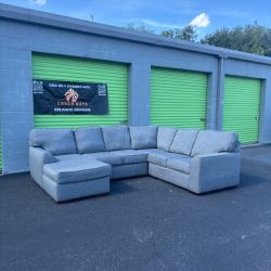 Blue Sectional Couch with Chaise, Delivery Included