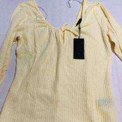 Kylee & Kendall Yellow Long Sleeve Sweater 1X