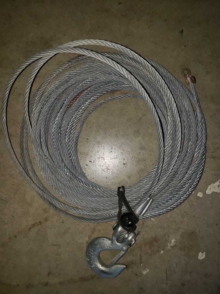 Winch cable 1/2" or 7mm thick... and about 79' or 24m long
