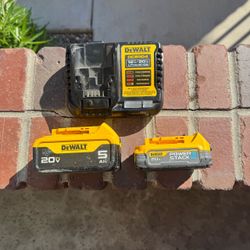 Dewalt 4 amp Charger and Batteries