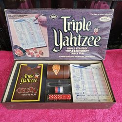 E.S. Lowe Triple Yahtzee Strategy Family Board Game Vintage 1972