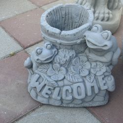 New Welcome Flower Pot  Made Out Of Cement Perfect Gift 🎁 