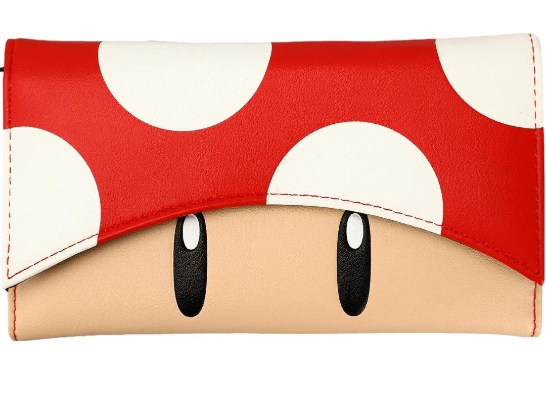 Bioworld Super Mario Red Mushroom design Juniors Flap Women's Tri-fold Wallet