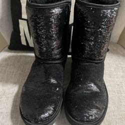 UGG Black Sequin Boots Size 8 Women’s 