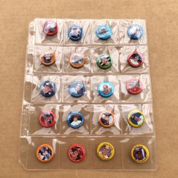 74 Baseball Pin-back Button(1984) And 31 Miller Beer Football Bottle Caps