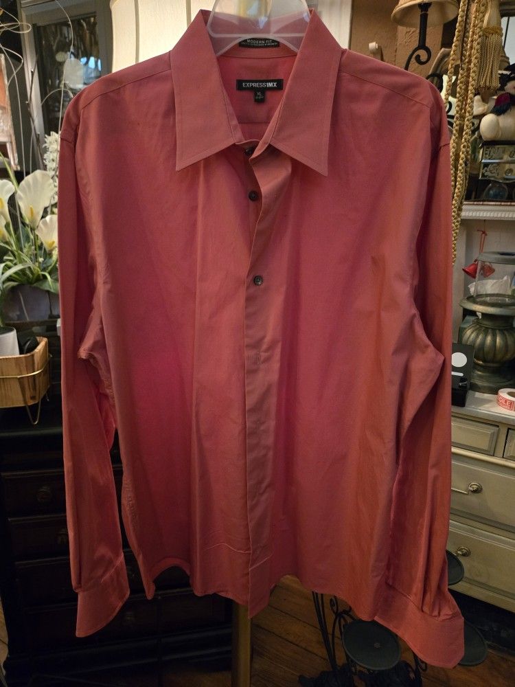 Men's XL Express IMX Modern Fit Button Up Long Sleeve Shirt