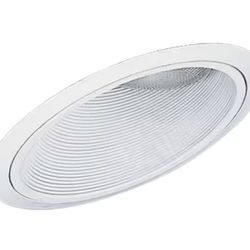 6” White Recessed Baffle Trim For Sloped Ceilings