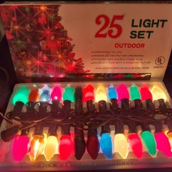 Christmas lights 25 light set outdoor 2 packages