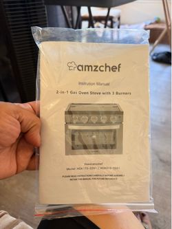 amzchef 2-in-1 gas stove with 3 burners
