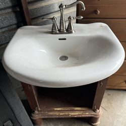 Vintage sink with pfister faucet 36” Tall 43” Wide 