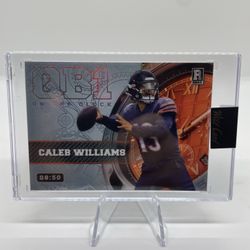 Caleb Williams ‘23 Wild Card ‘QB1 On The Clock’ Rookie Orange Holo 8/50